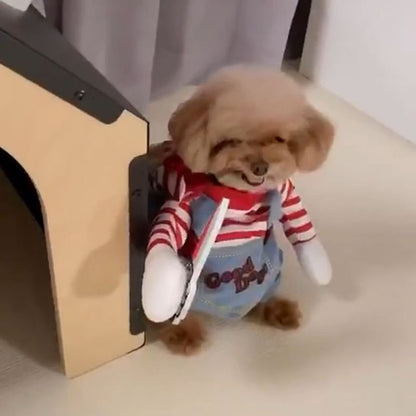 Halloween Pet Costume for Small Dogs with Knife Prop