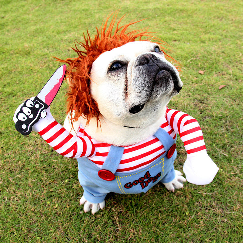 Halloween Pet Costume for Small Dogs with Knife Prop