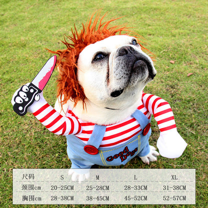 Halloween Pet Costume for Small Dogs with Knife Prop