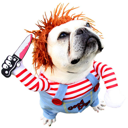 Halloween Pet Costume for Small Dogs with Knife Prop