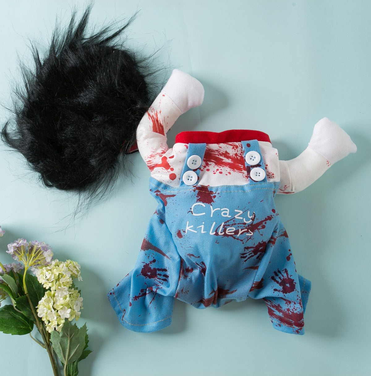 Halloween Pet Costume for Small Dogs with Knife Prop
